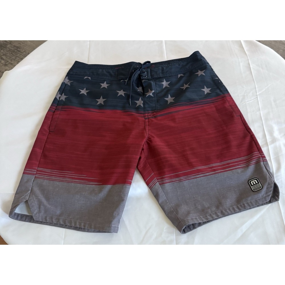 NWOT Travis Mathew USA Flag Board shorts Size 30
